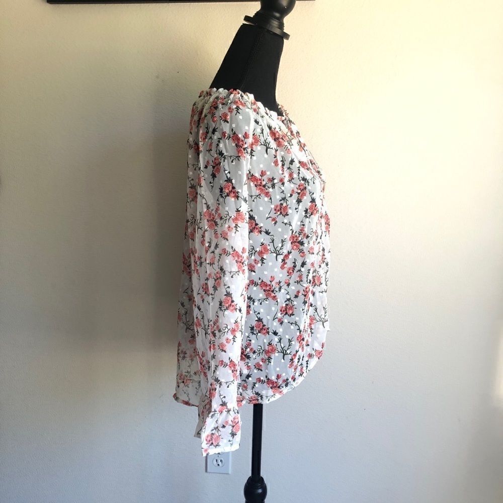 Sheer Rose Print blouse  - Picture 3 of 7